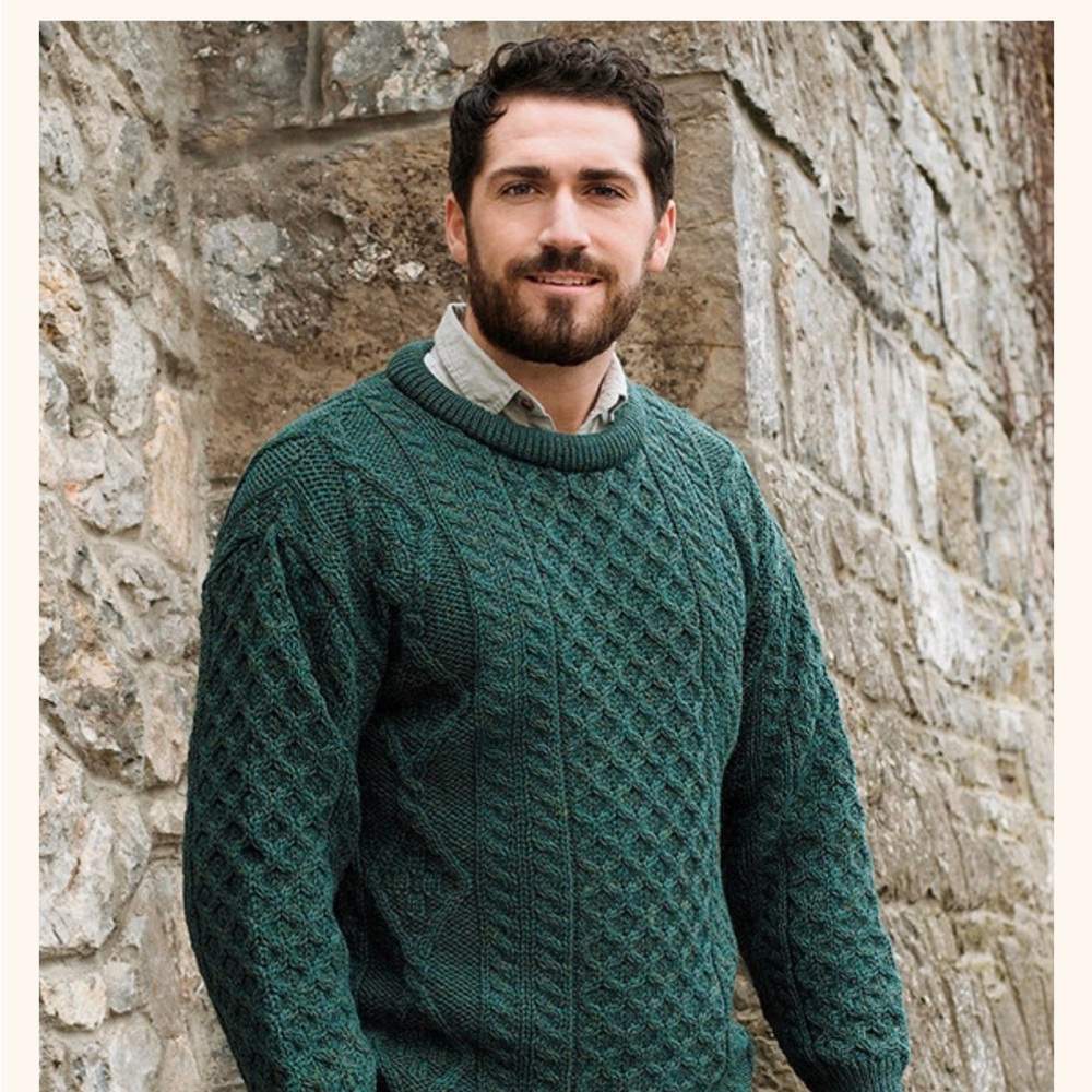 Authentic Men's Aran Crewneck Sweater
